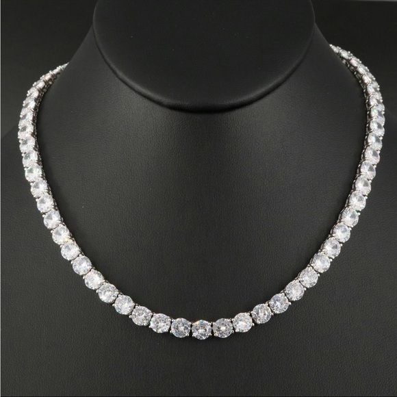 Jewelry - Sterling Silver Necklace with Cubic Zirconia